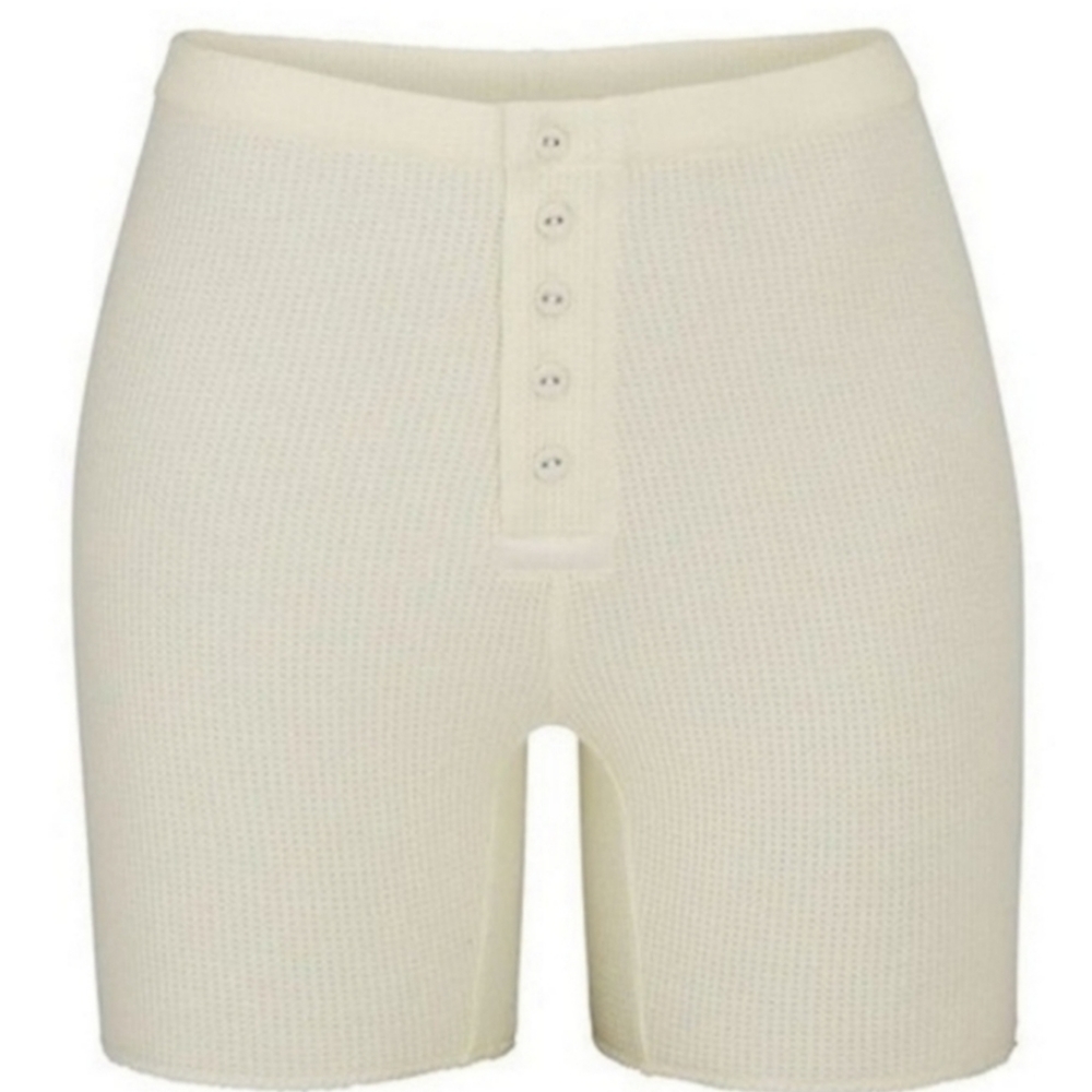 NWT SKIMS Waffle Shorts Comfy Cream 3X Lounge Biker Runs Small